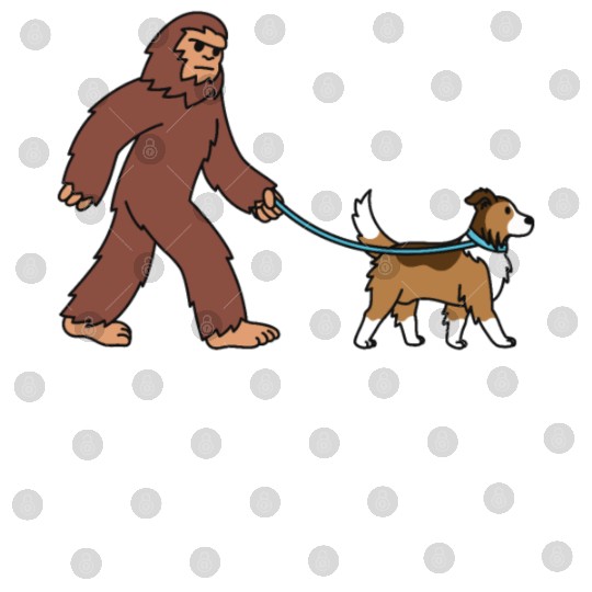 Bigfoot Sasquatch Walking Shetland Sheepdog Digital Files