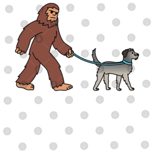 Bigfoot Sasquatch Walking Irish Wolfhound Digital Files