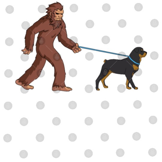 Bigfoot Sasquatch Walking Rottweiler Digital Files