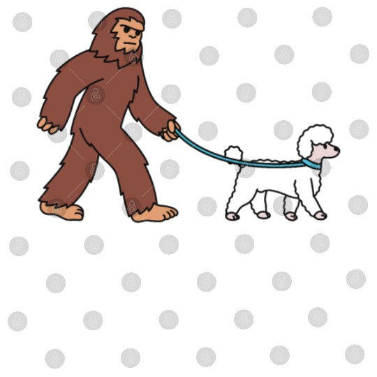 Bigfoot Sasquatch Walking Poodle Digital Files
