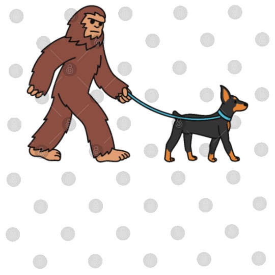 Bigfoot Sasquatch Walking Doberman Digital Files