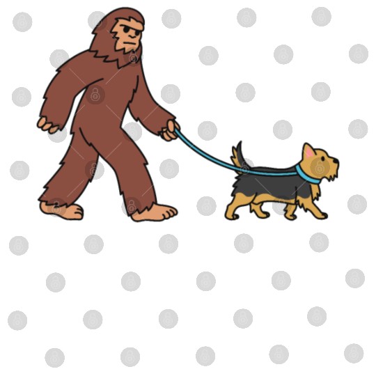 Bigfoot Sasquatch Walking Yorkshire Terrier Digital Files