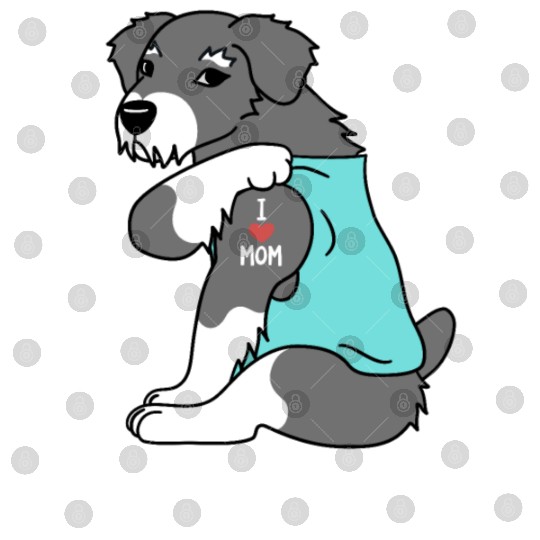 I Love Mom Tattoo Schnauzer Digital Files