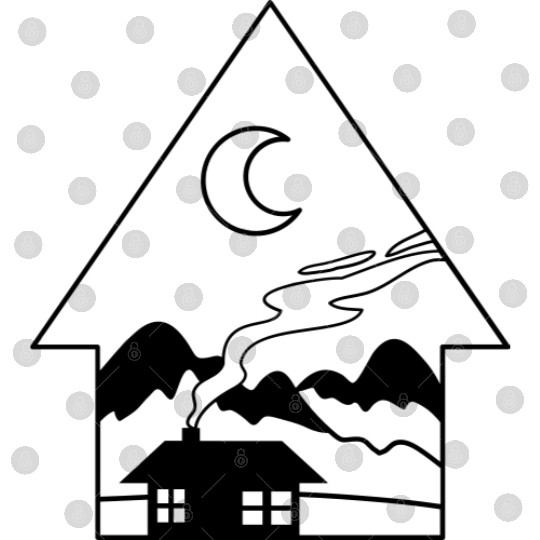 BOHO house triangle and crescent moon Digital Files