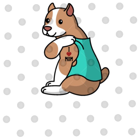 I Love Mom Tattoo Pit Bull Digital Files