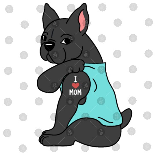 I Love Mom Tattoo French Bulldog Digital Files