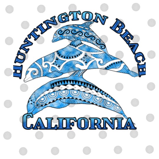 Huntington Beach California Vacation Tribal Dolphi Digital Files
