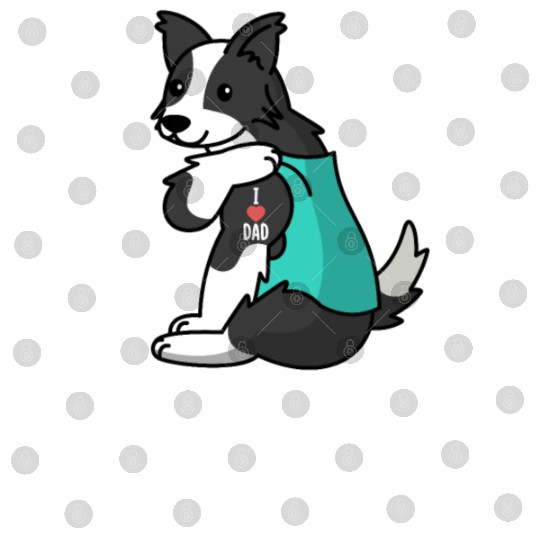 I Love Dad Border Collie Digital Files