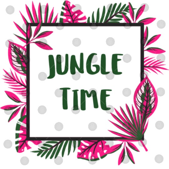Jungle Time Floral Pink and Forest Digital Files