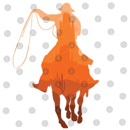 Cowboy Sunset Vintage Western Landscape Horseback Digital Files