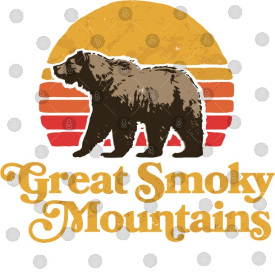 Retro Great Smoky Mountains Park Bear Digital Files