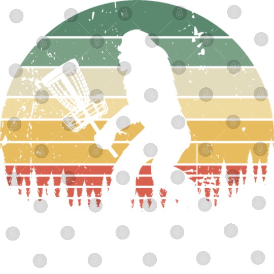 Funny Bigfoot Disc Golf Trees Vintage Sunset Digital Files