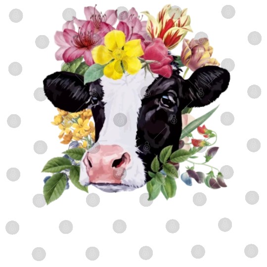 Cow Floral Cow Spring Nature Lovers Digital Files