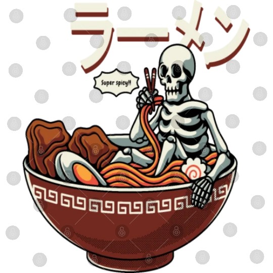 skeleton relaxing bowl ramen Digital Files