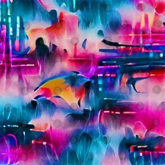 Abstract watercolor pattern in retro neon colors Digital Files