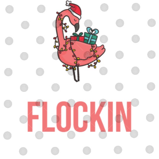 Christmas Pink Flamingo Flockin Xmas Holiday Gift Digital Files