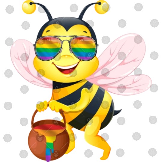 Bee LGBT Pride Rainbow Honey Digital Files