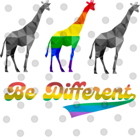 Colorful Giraffe LGBTQ Gay Pride Rainbow Flag Digital Files