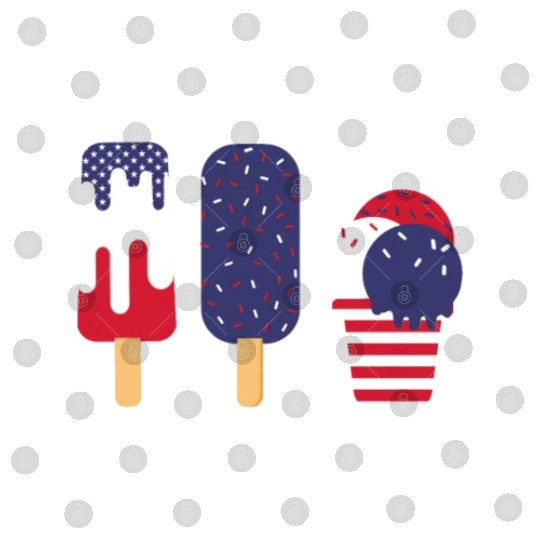 Ice Cream Freedom Popsicles US Flag Digital Files