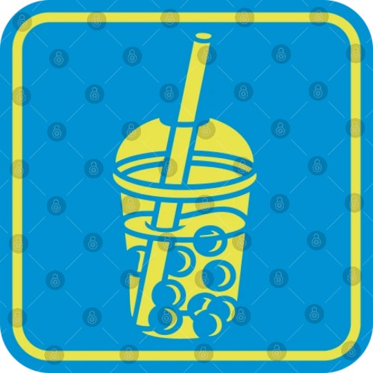 Sign bubble tea button Digital Files