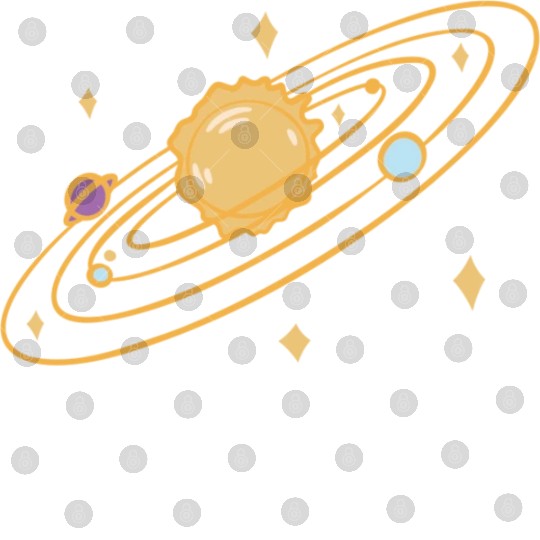solar system with sparkles doodle Digital Files