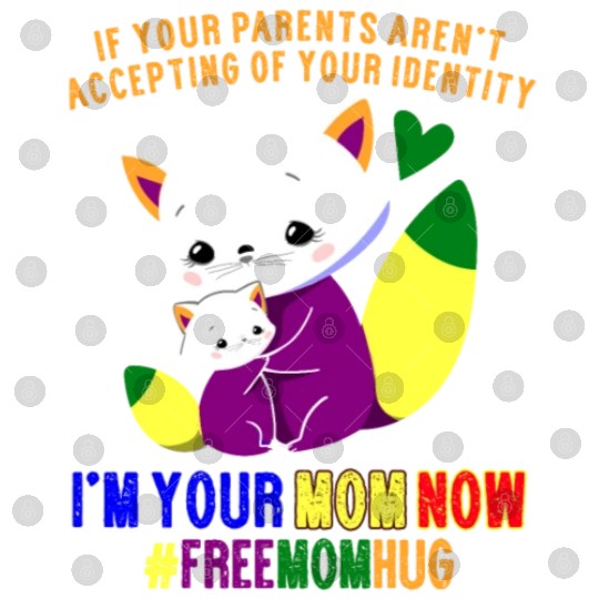 Free Mom Hugs Proud Mama Cat and Kitten Pride Digital Files