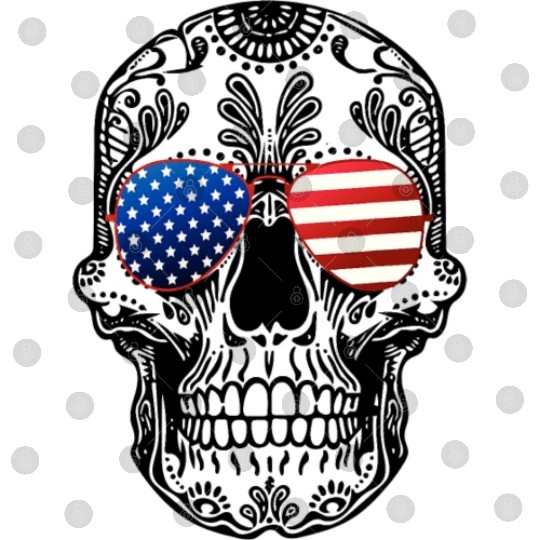Skull American Flag Glasses Sugar Skull US Stars Digital Files