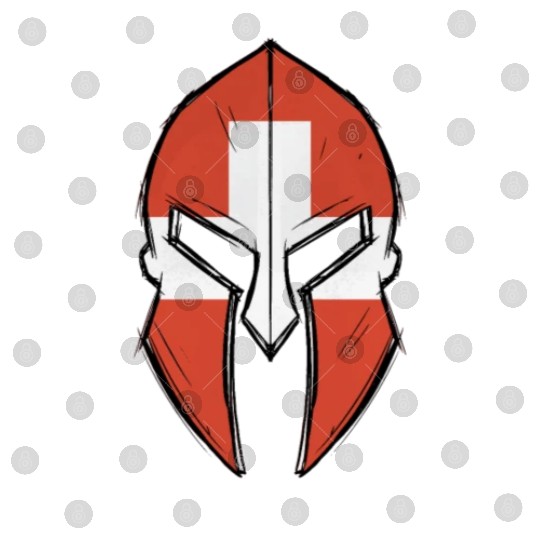 Switzerland flag in Spartan warrior Helmet Digital Files