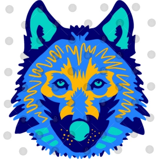 blue wolf face Digital Files