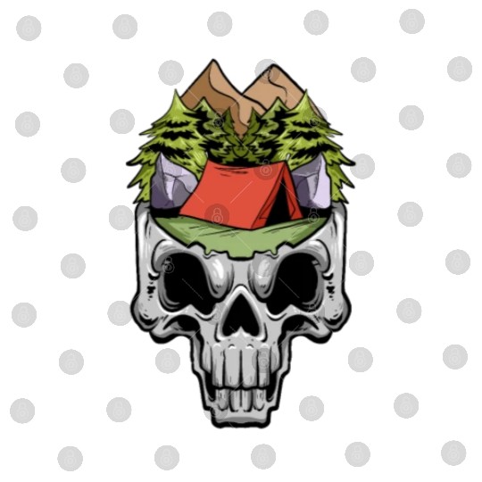 Camper Campsite Skull Skeleton Head Camp Camping Digital Files