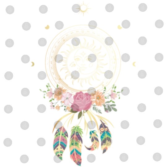 Beautiful Dreamcatcher Sun Moon Flowers Digital Files