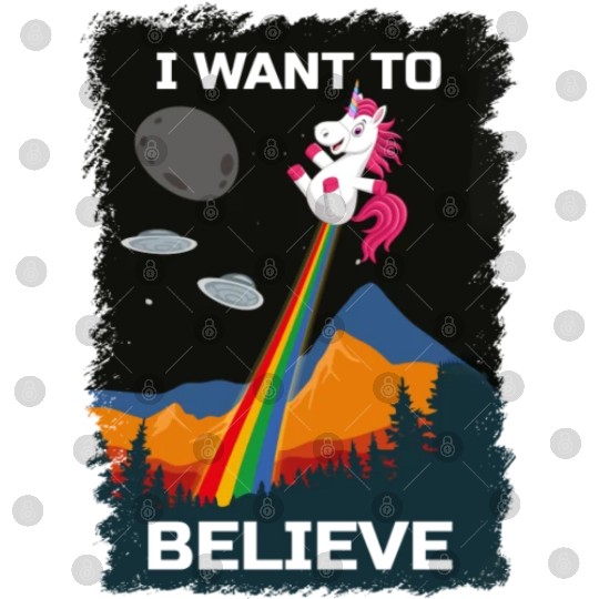 Unicorn "I Want To Believe" UAP Outfit Alien Ufo Digital Files