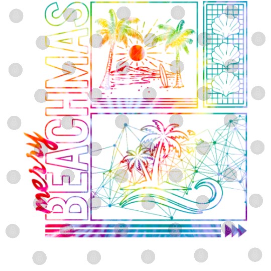 Coastal Beach Christmas In July Digital Files, Merry