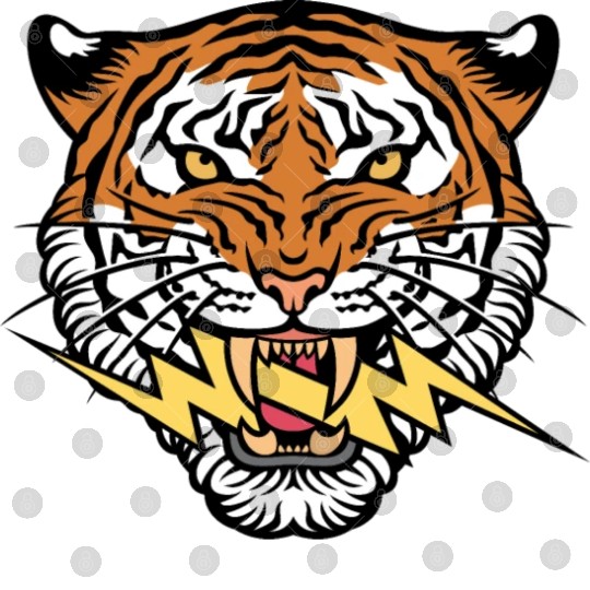 Tiger face and lightning bolt Digital Files