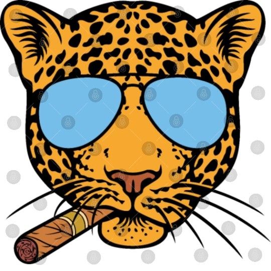 Jaguar with aviator sunglasses and Cuban cigar Digital Files