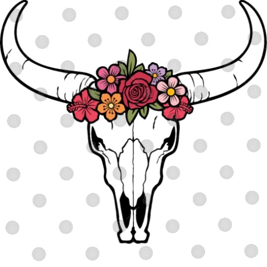 Floral bull skull Digital Files
