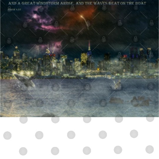 Storm and Whales with a Biblical Scipture Digital Files
