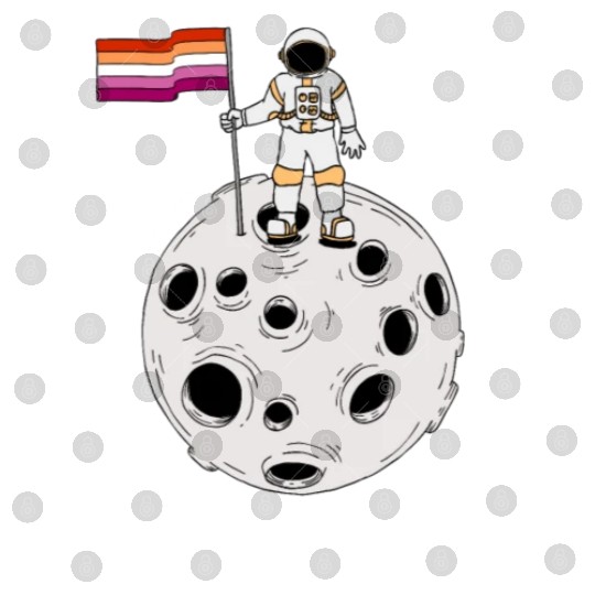 Lesbian Astronaut On Moon Lesbian Flag Digital Files