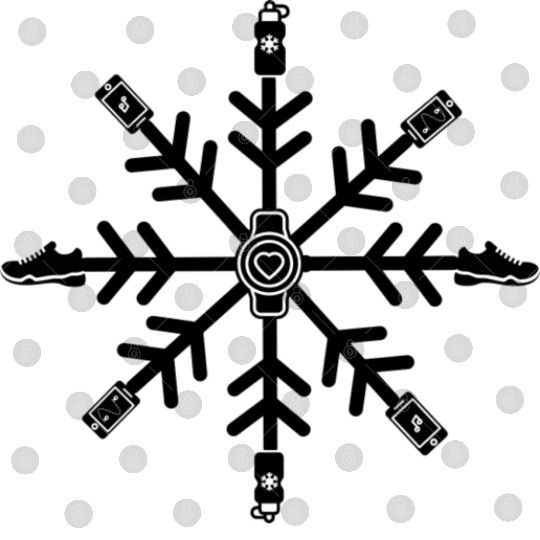 Winter Running Snowflake Digital Files