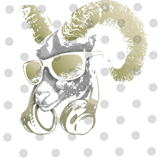 DJ Goat Bling Cool and Funny Music Animal with Digital Files