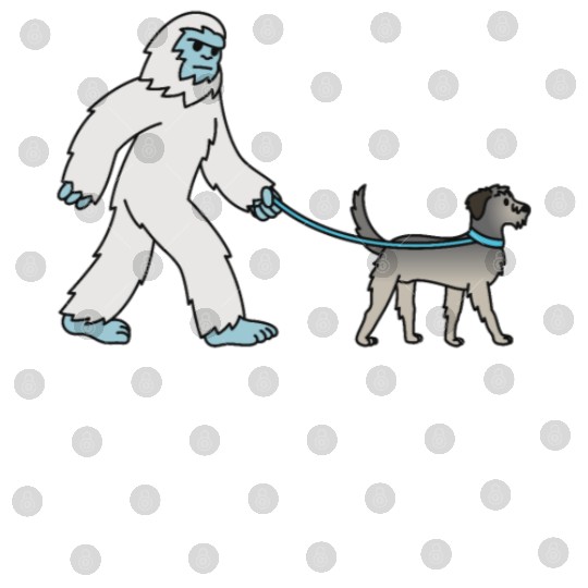 Bigfoot Sasquatch Walking Irish Wolfhound Digital Files