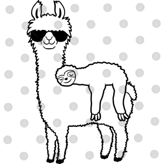 llama sloth friends sleep Digital Files
