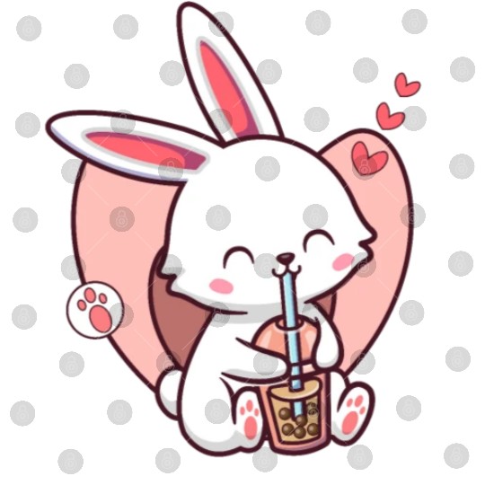Kawaii Dog Loves Digital Files Boba Tea Bubble Tea Anime