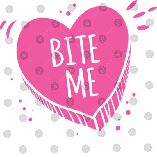 Bite Me Candy Heart Valentines Day Pink Sweet Gift Digital Files