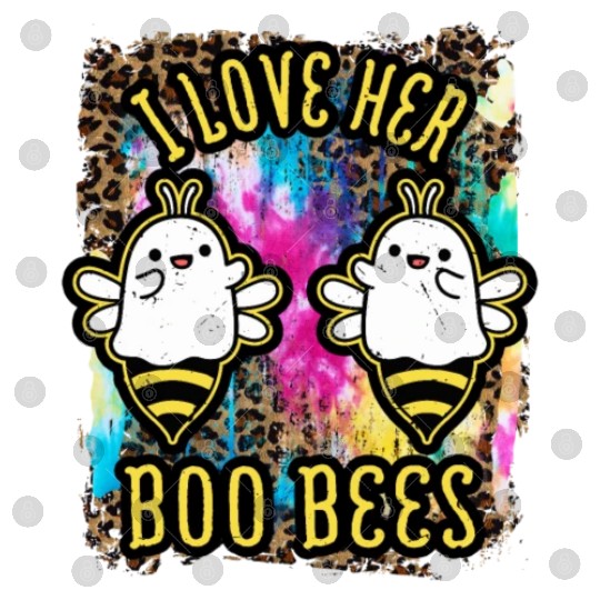 Halloween I love her Boo Bees Tie Dye Digital Files