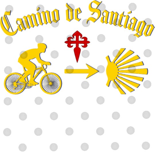 Camino de Santiago Man Bike Yellow Scallop Shell Digital Files