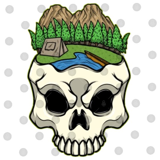 Skeleton Head Camp Campsite Camper Camping Digital Files