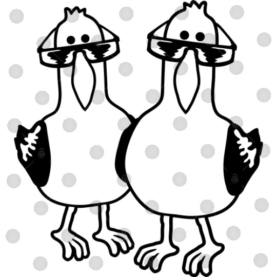 Cartoon 2 seagull friends Digital Files