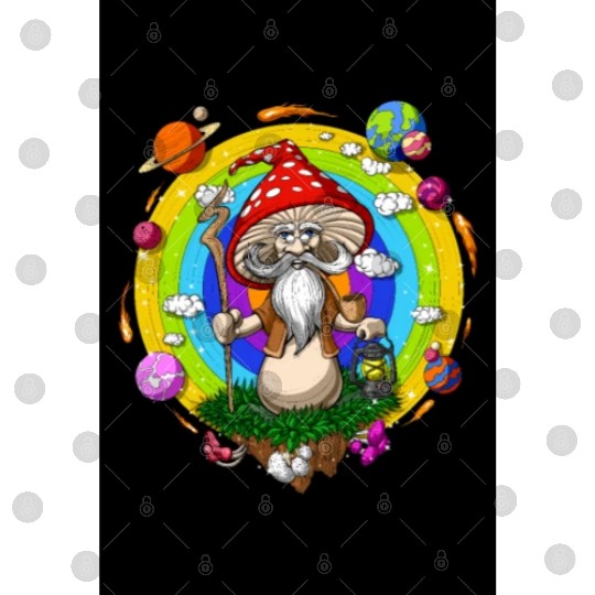 Psychedelic Hippie Mushroom Wizard Digital Files