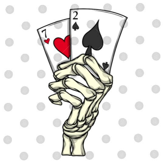 Poker Player Poker Cards 7 2 Skeleton Hand Poker Digital Files